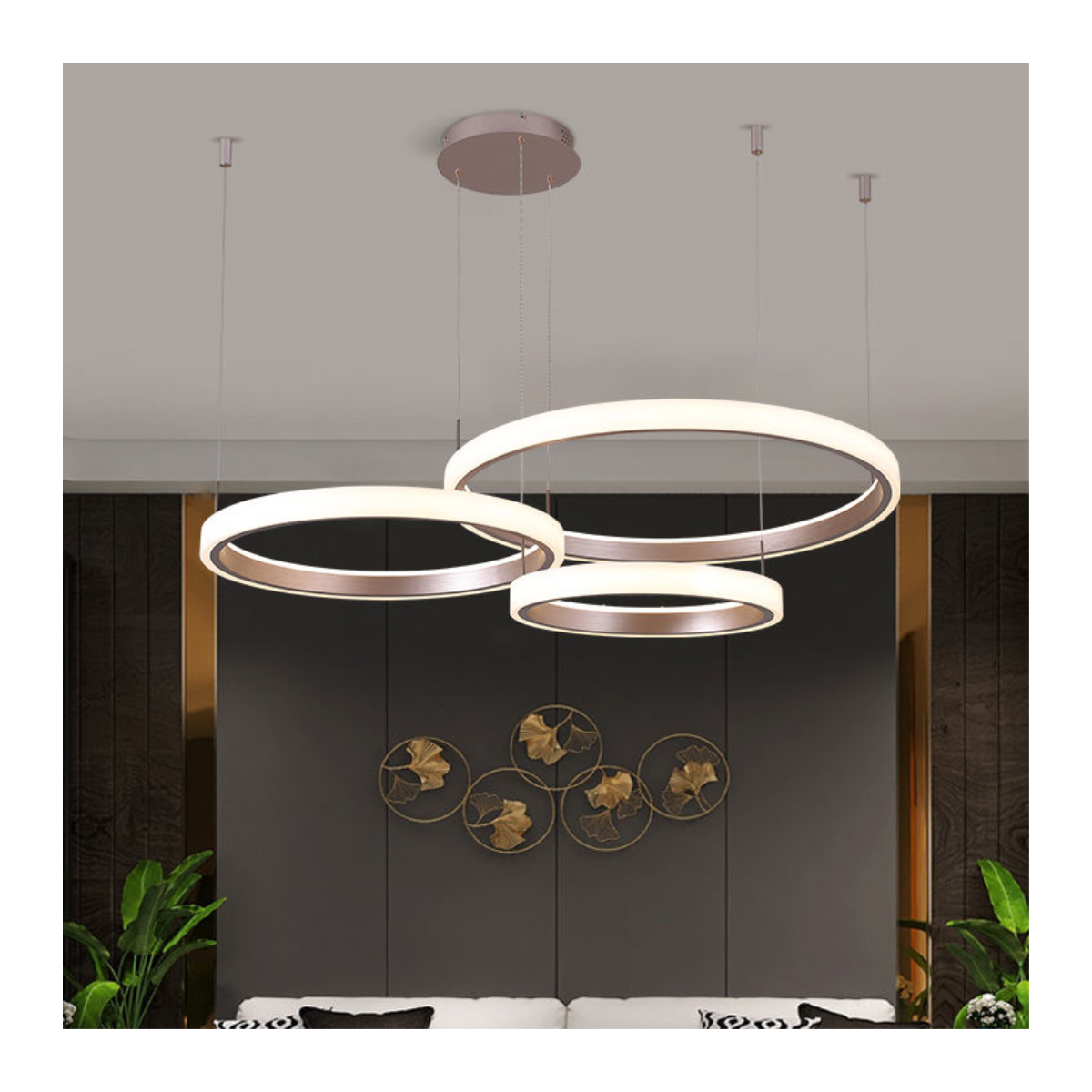 Overlapping Trio Ring Chandelier